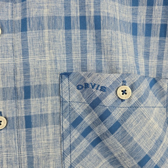Orvis‎ fishing tech Collection Plaid Button Down Shirt Mens Large Short Sleeve - Picture 4 of 10